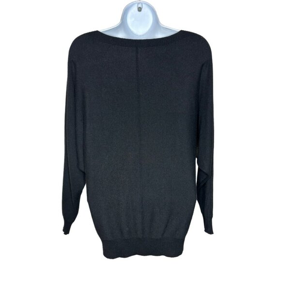 Makarthy Sz S/M Cashmere Blend Dolman Sleeve Blouse Top, Black (1381) - Picture 3 of 4